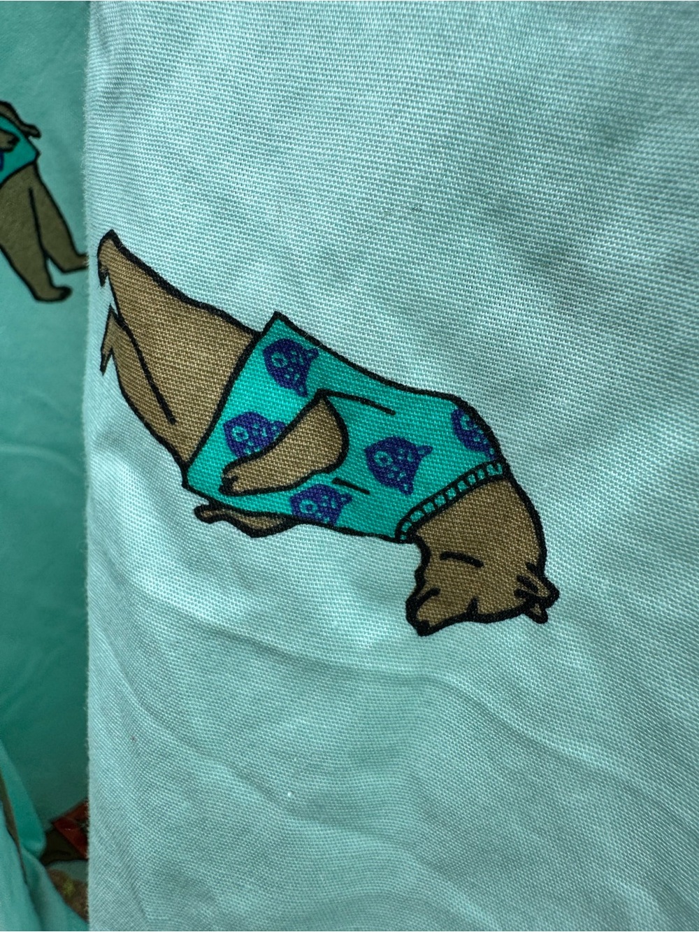 urban pipeline Mint Short-Sleeve Button-Down Shirt with Multicolor Dog Print - Picture 5 of 6